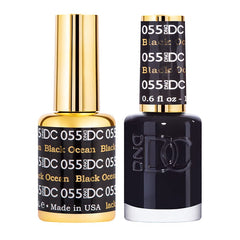 Daisy DND esmalte gel negro oceano 055, acabado intenso para uñas brillantes