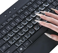 DAMMOMKO pegatinas de teclado de vidrio transparente para uñas largas, facilita teclear con precisión.