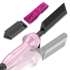 DAN Technology peine caliente 500F para cabello negro, alisado rápido y seguro.