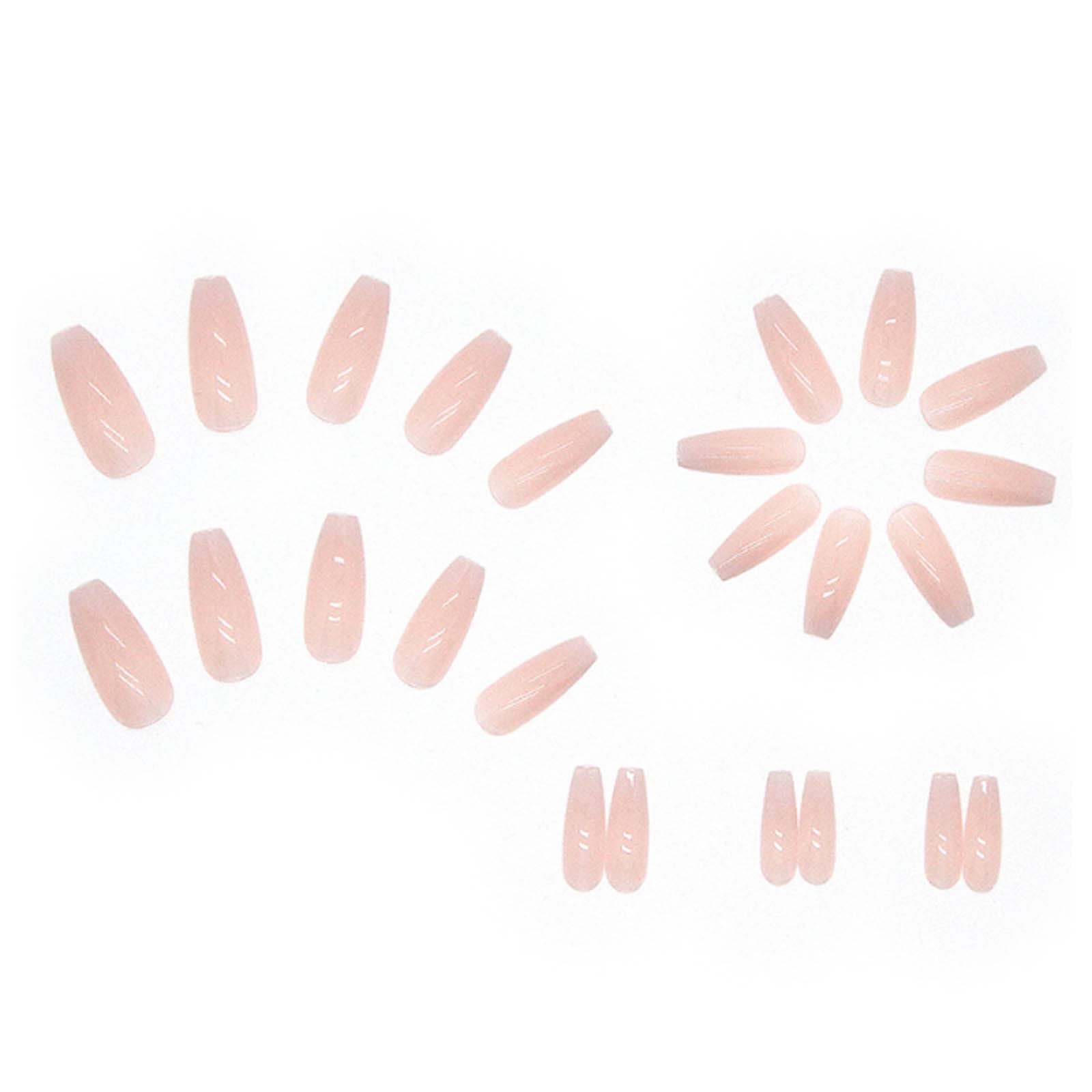 Uñas postizas DANMANR en tono rosa-blanco, cuadradas, para uso diario.