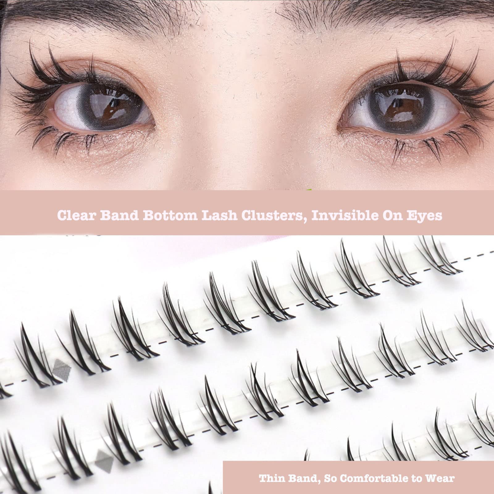 DAODER bottom-lash-clusters banda invisible para comodidad diaria.