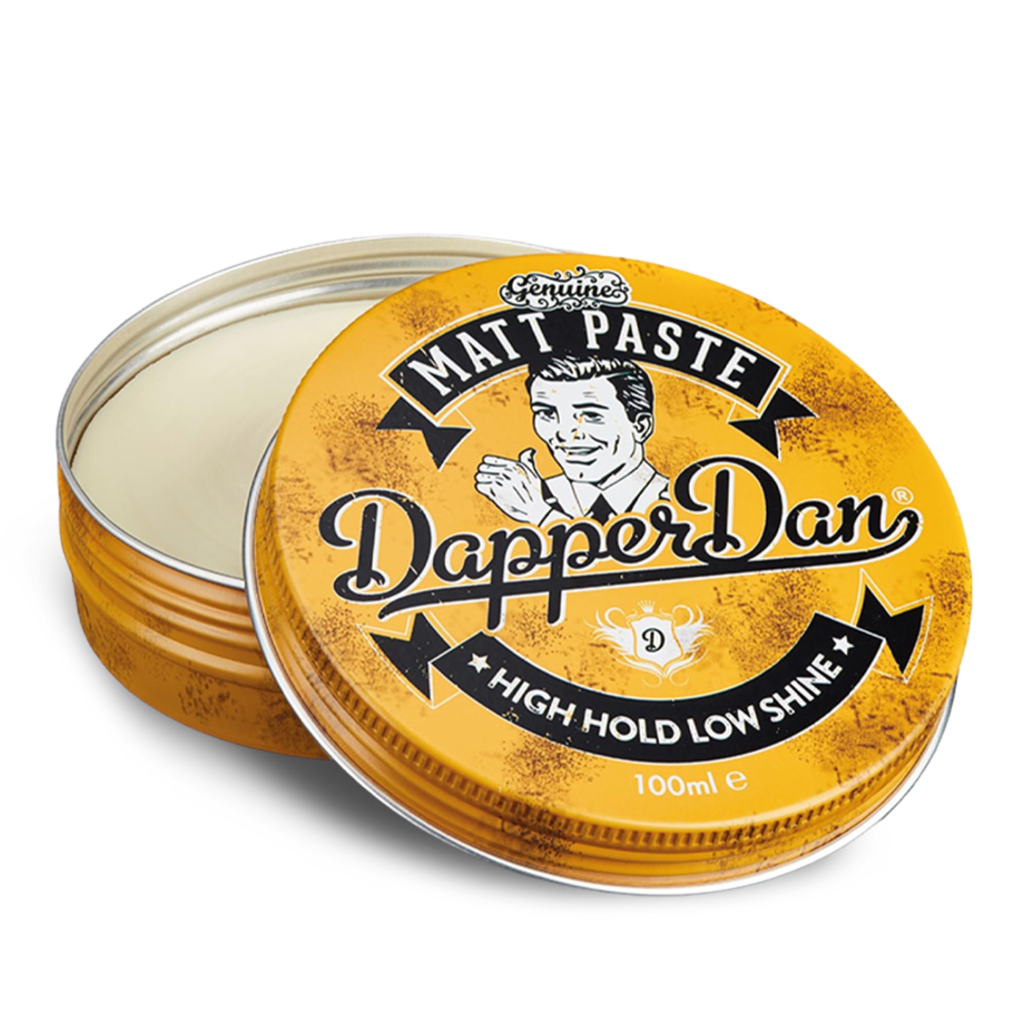Envase de 100 ml de Dapper Dan Matt Paste para estilo versátil y aroma vintage