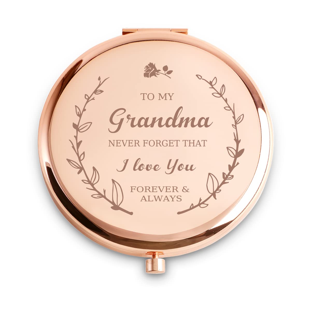 Daricano Espejo compacto personalizado grabado, regalo único para abuela en cumpleaños o Navidad.