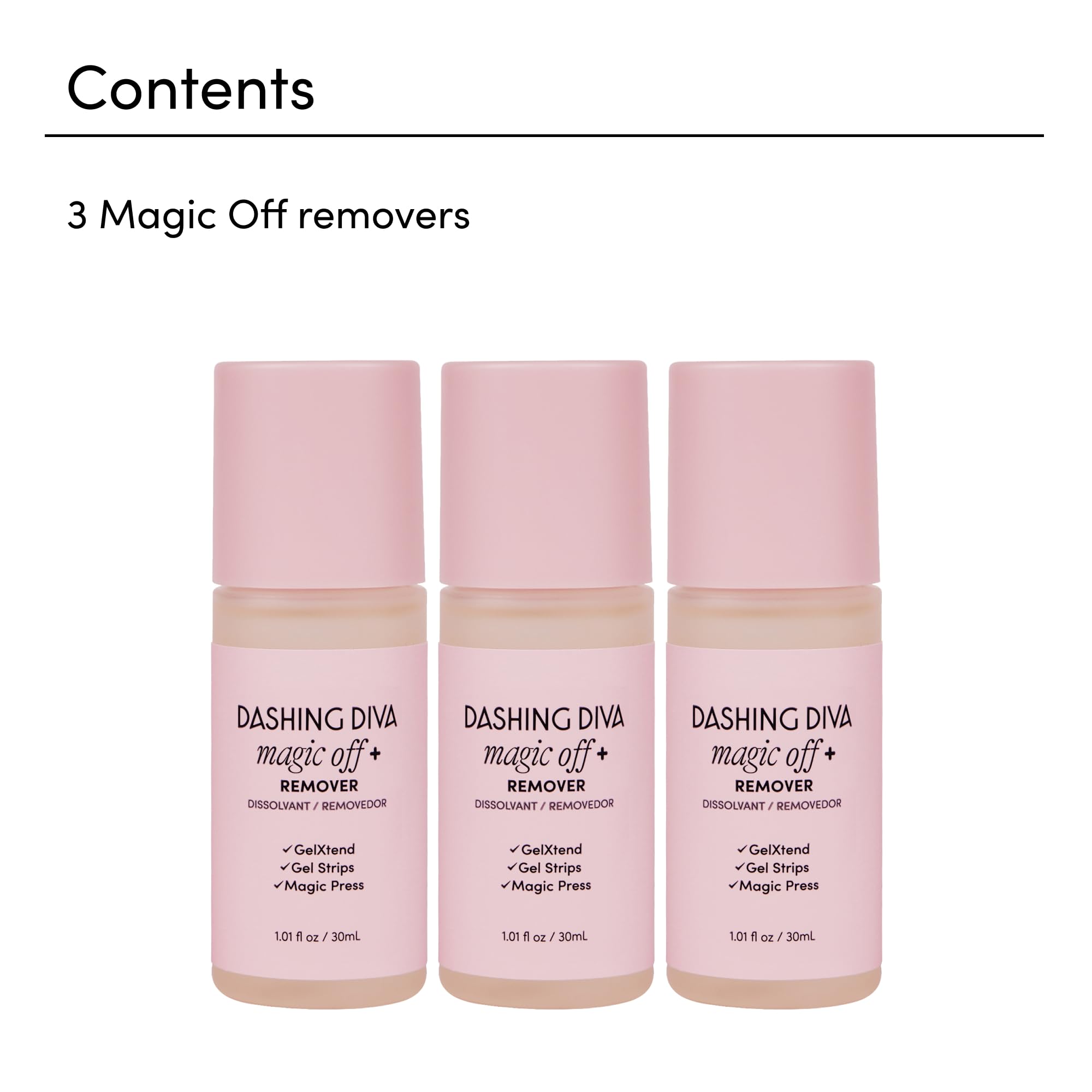 Magic Off+ Remover contiene aceite de ricino para hidratar durante la retirada