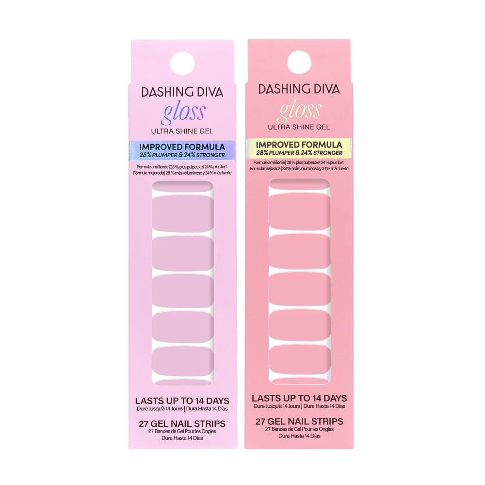 Dashing Diva pegatinas gel rosa suave, color duradero para uñas.