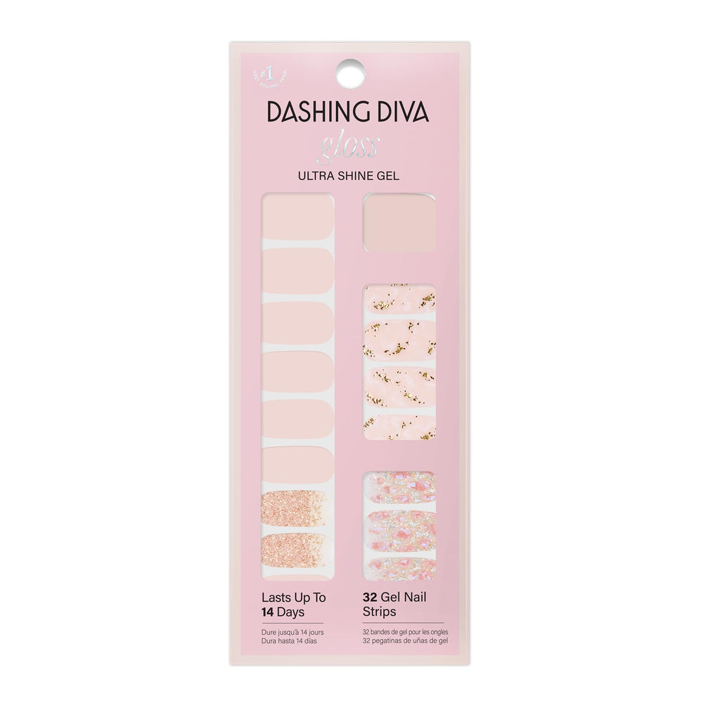 Dashing Diva cristal claro: tiras gel claras para un look natural y luminoso.