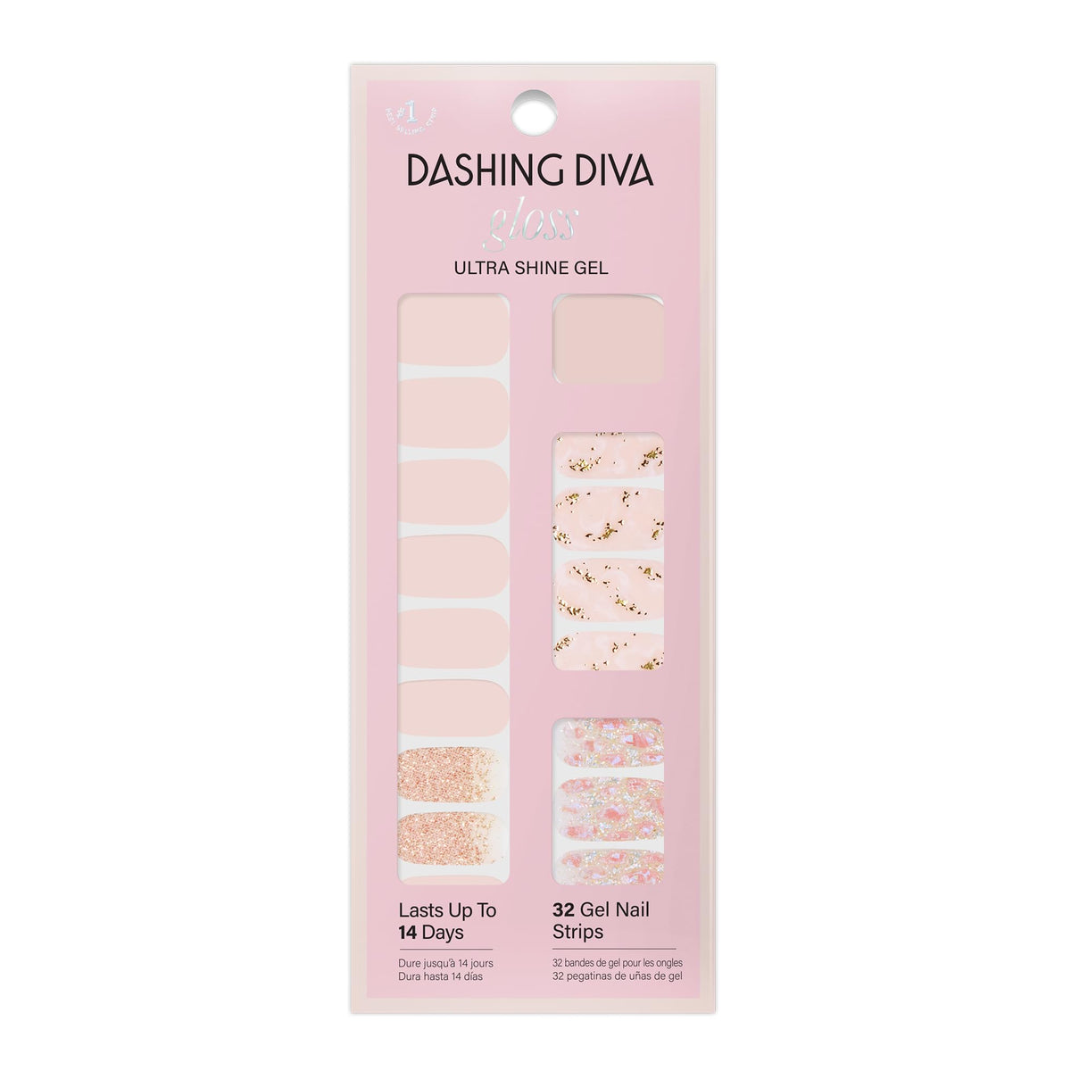 Dashing Diva cristal claro: tiras gel claras para un look natural y luminoso.