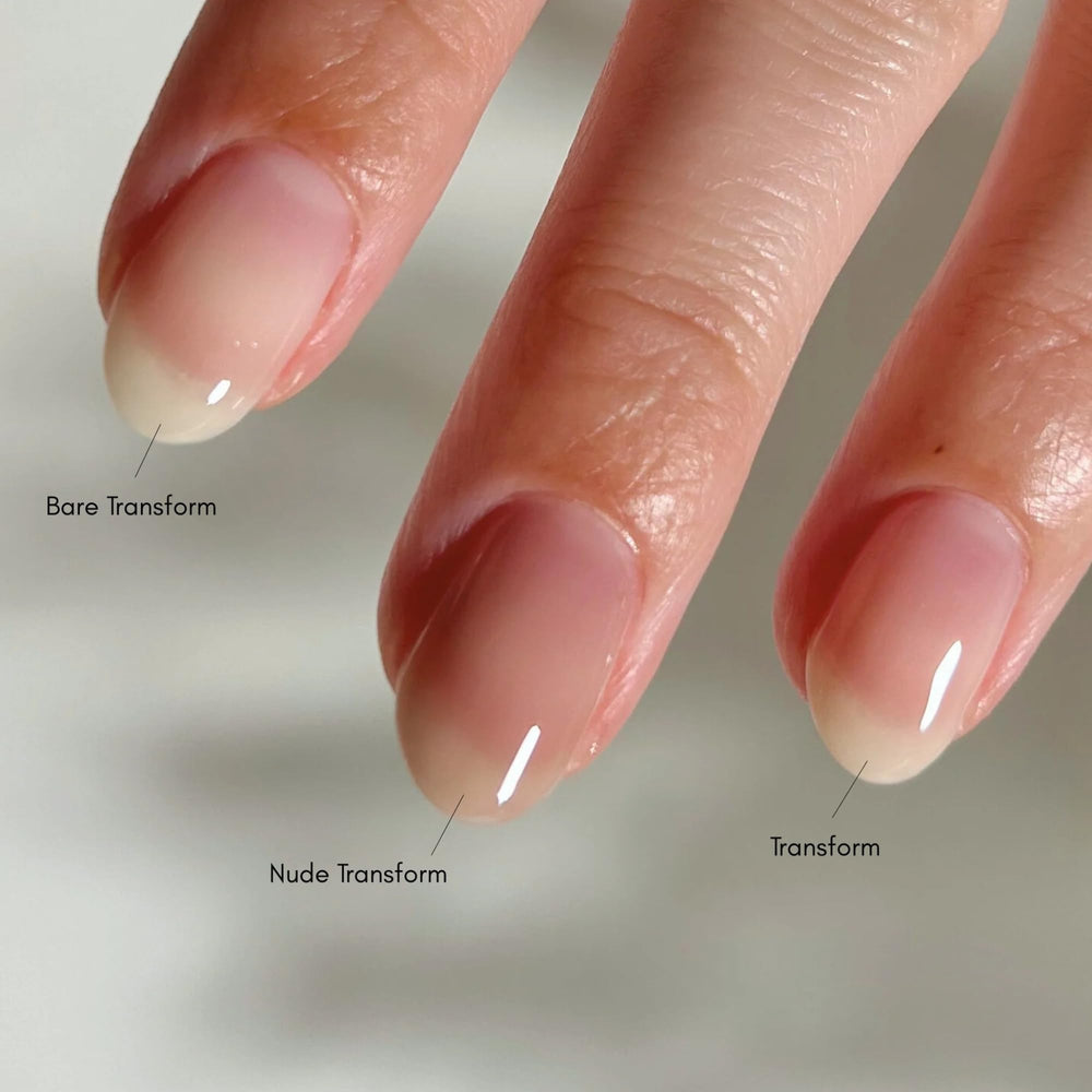 Dazzle Dry Bare Transform Ridge Filler crea una base suave para la cobertura de esmalte.