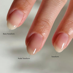 Dazzle Dry Bare Transform Ridge Filler crea una base suave para la cobertura de esmalte.