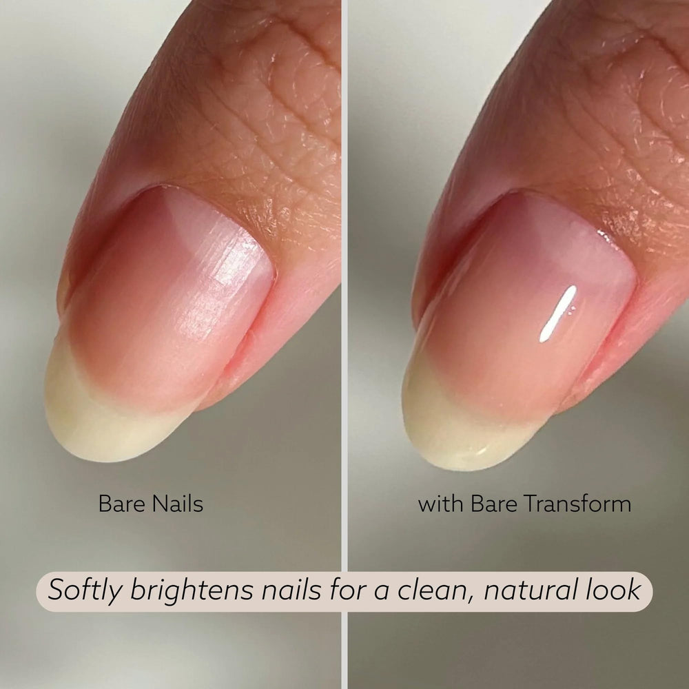 Dazzle Dry Bare Transform Ridge Filler superficie lisa para esmalte uniforme.