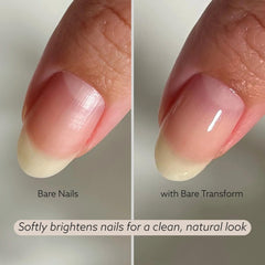 Dazzle Dry Bare Transform Ridge Filler superficie lisa para esmalte uniforme.