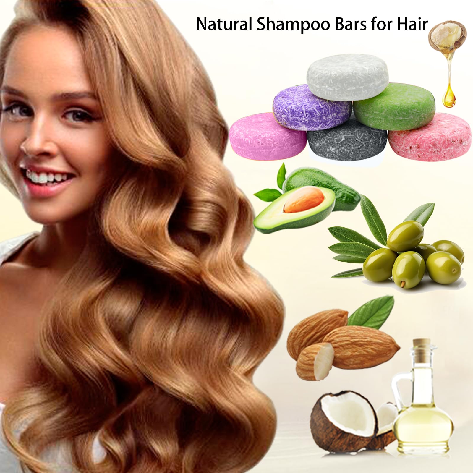 DBEAUTYM barra champú miel, hidratación natural para cabello brillante.