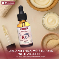 De La Cruz Vitamina E hidrata áreas ásperas de la piel.
