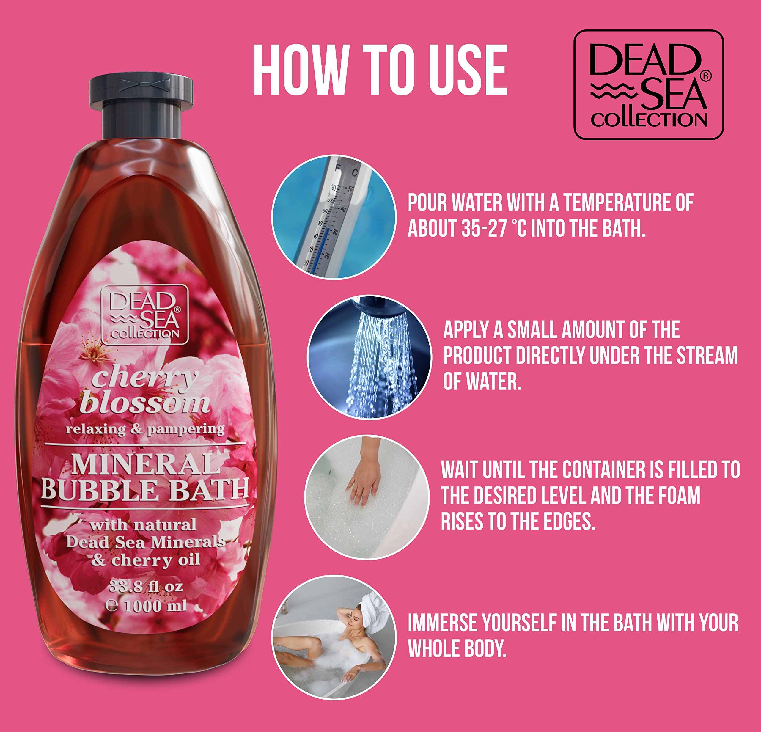 Dead Sea Collection, etiqueta de diseño, muestra el aroma vigorizante.
