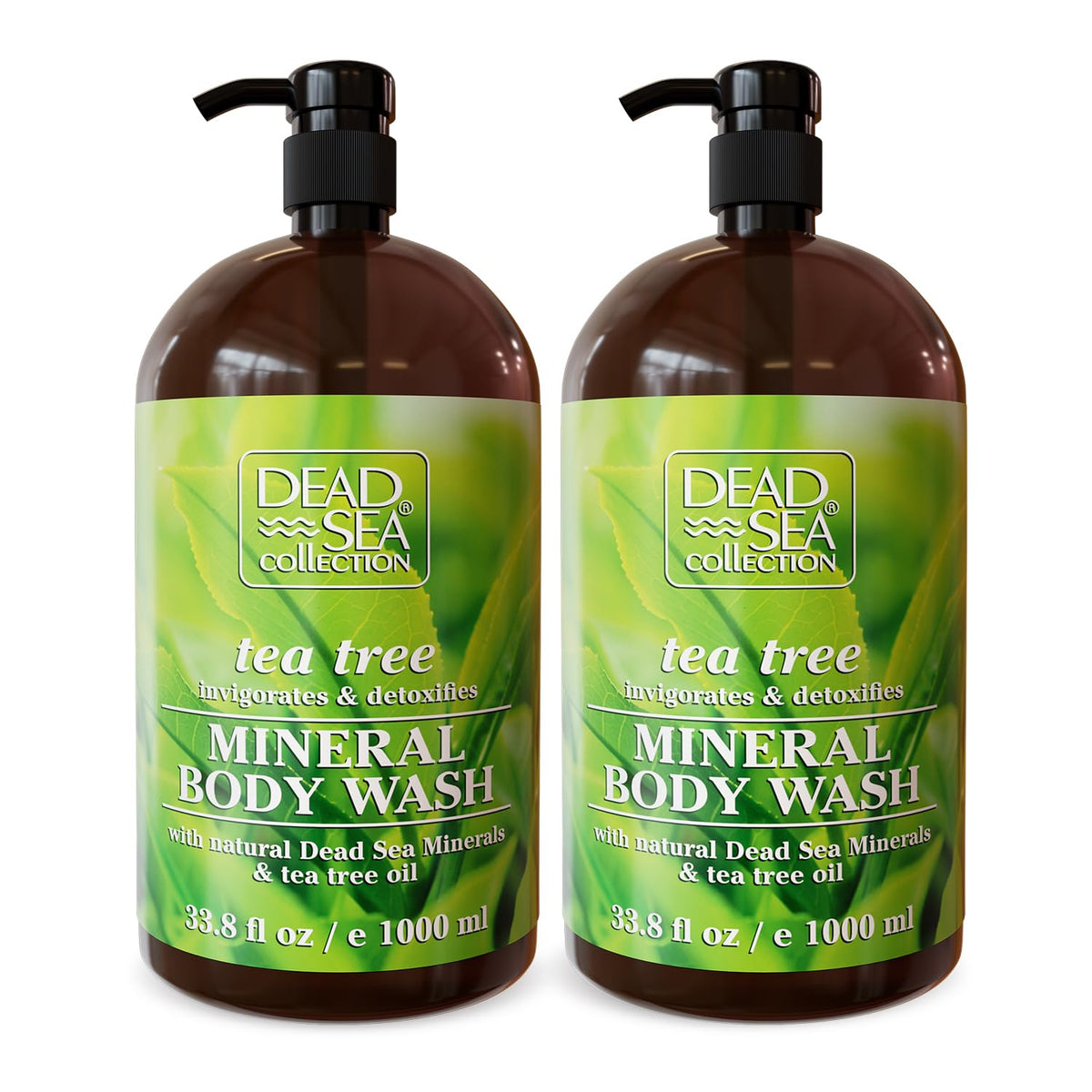 Dead Sea Collection Tea Tree Body Wash botella con minerales para piel suave