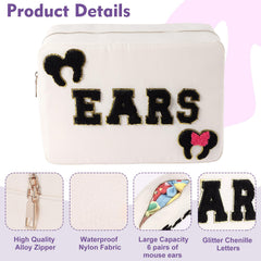 Dealkion bolsa de maquillaje chenille, espaciosa y resistente.