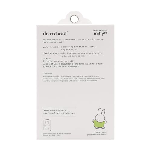 Dearcloud Miffy parche verde hidrocoloide para uso nocturno discreto