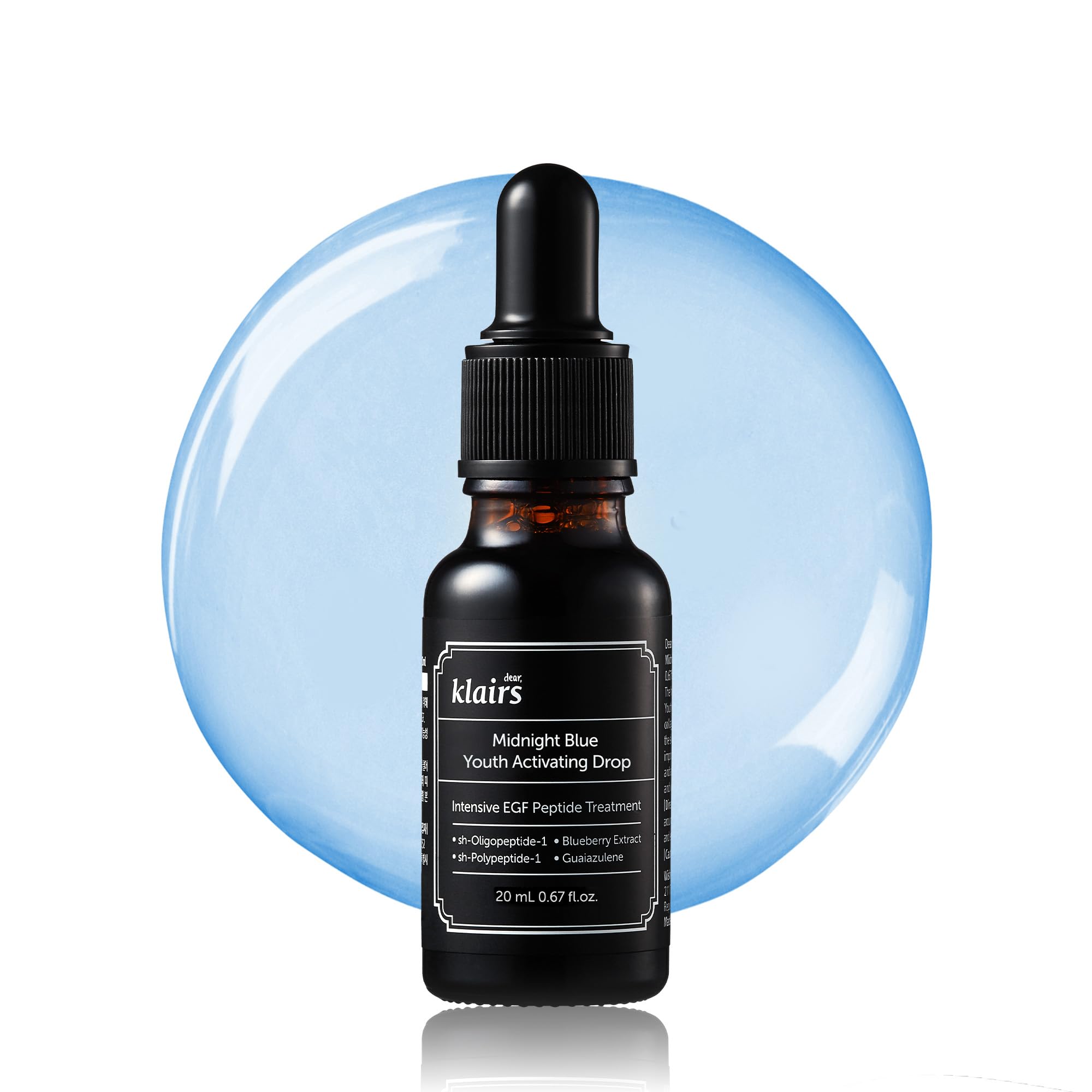 DearKlairs Azul Medianoche Serum Botella, sensación suave para uso diario