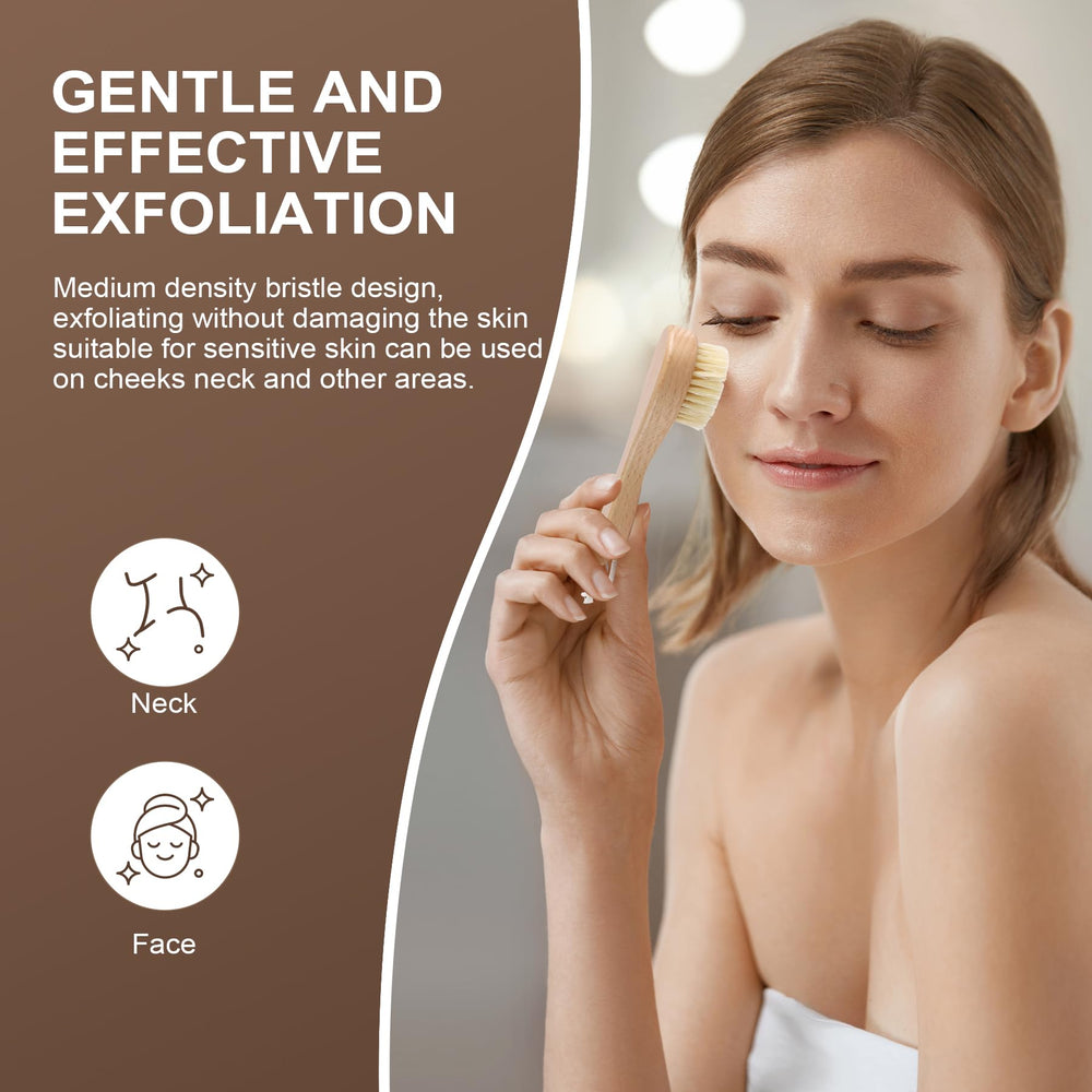 DEBETOOL cerdas de jabalí naturales proporcionan exfoliación suave sin irritación.