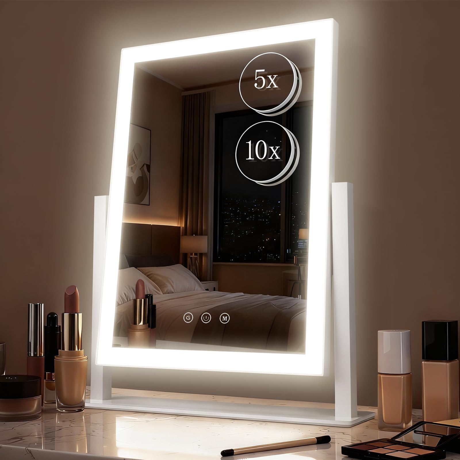 DECADENCE Espejo de vanidad con luces, ángulo claro para maquillaje preciso
