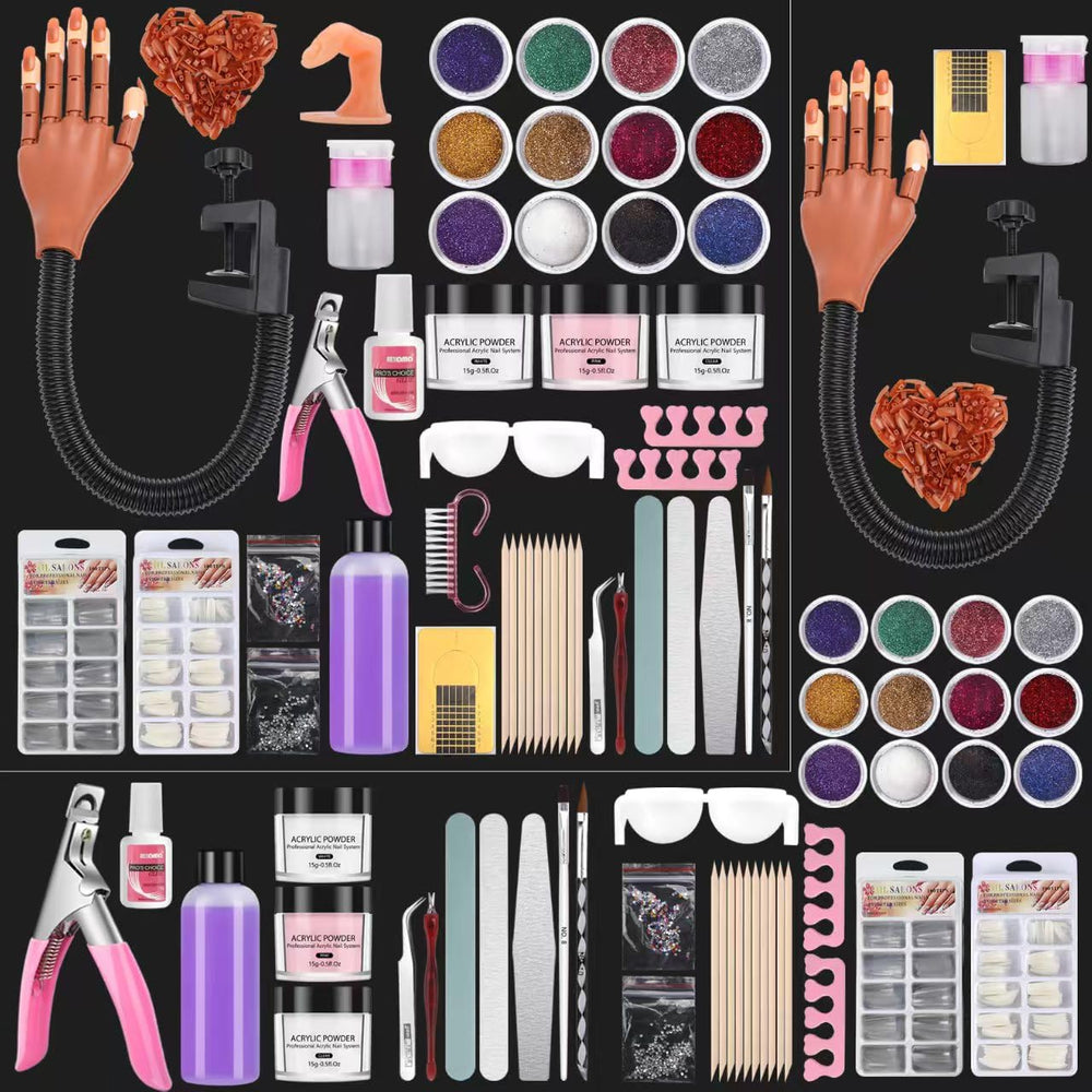 Mano de práctica Deciniee para uñas acrílicas, perfecta para entrenar técnicas de manicura en casa.
