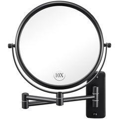 DECLUTTR: Espejo de pared doble 1X y 10X para maquillaje y detalle preciso.