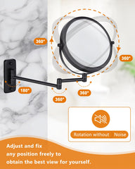 DECLUTTR: Espejo de pared con rotación 360 grados para ángulos perfectos.
