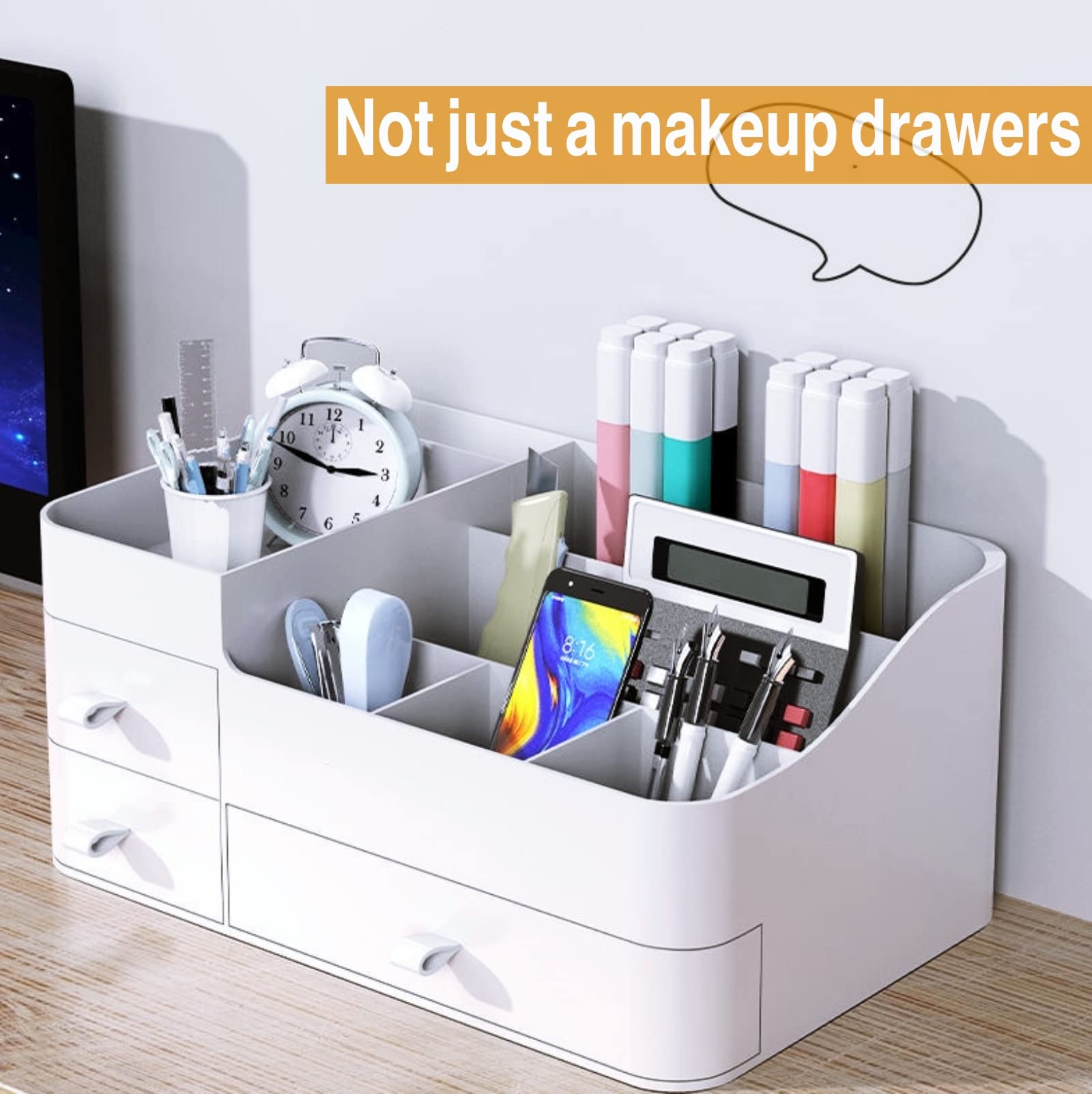 Decorcode organizador de maquillaje en acabado blanco, ideal para tocador