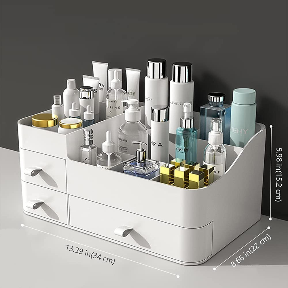 Decorcode organizador con compartimentos superiores para cosméticos útiles