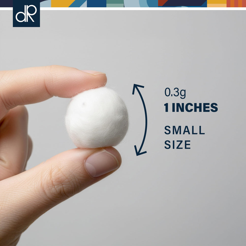 DecorRack bolas de algodón mini para cuidado de mascotas, suaves para orejas y piel.