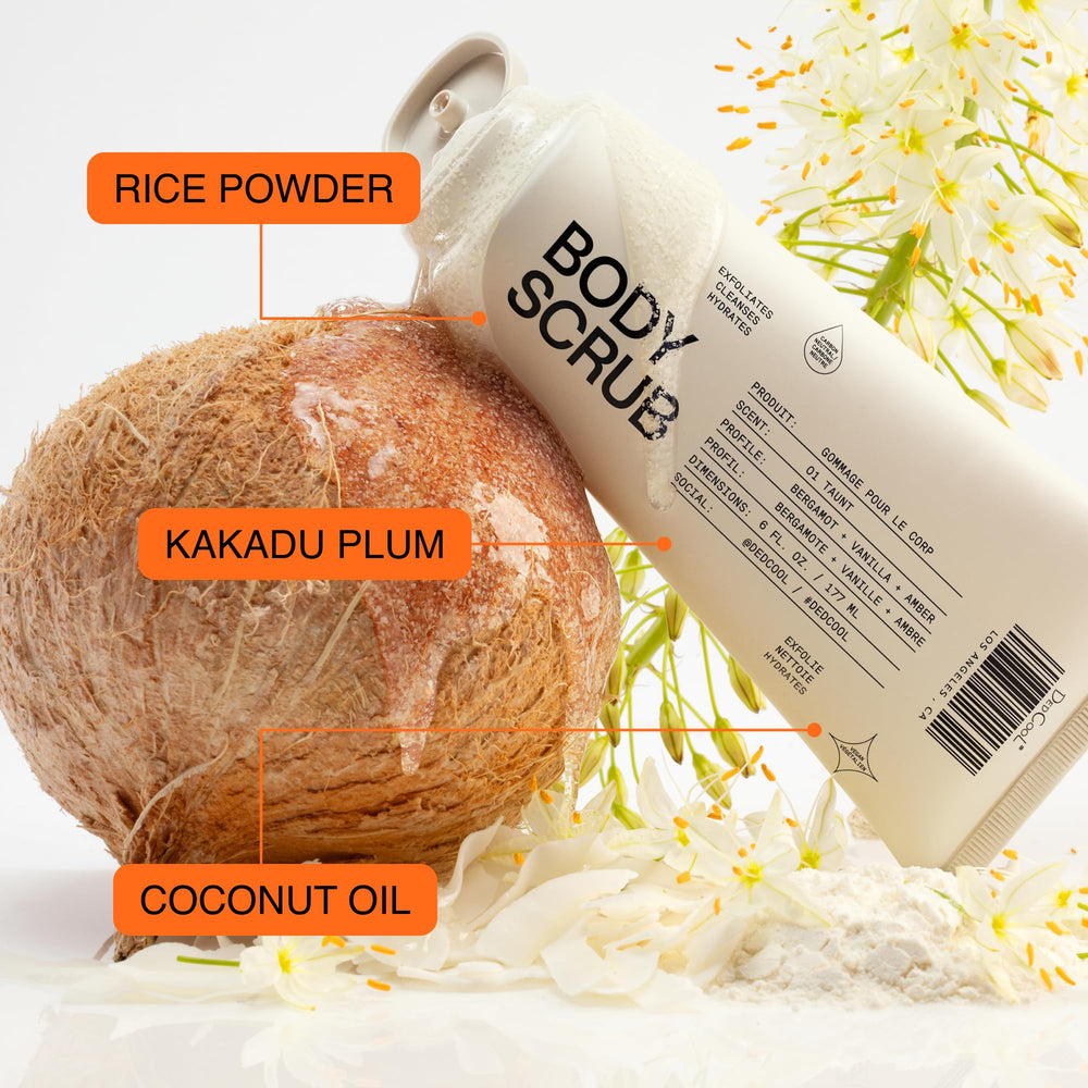 Dedcool Exfoliante Corporal Xtra Milk: aceite de coco nutre y suaviza durante la exfoliación