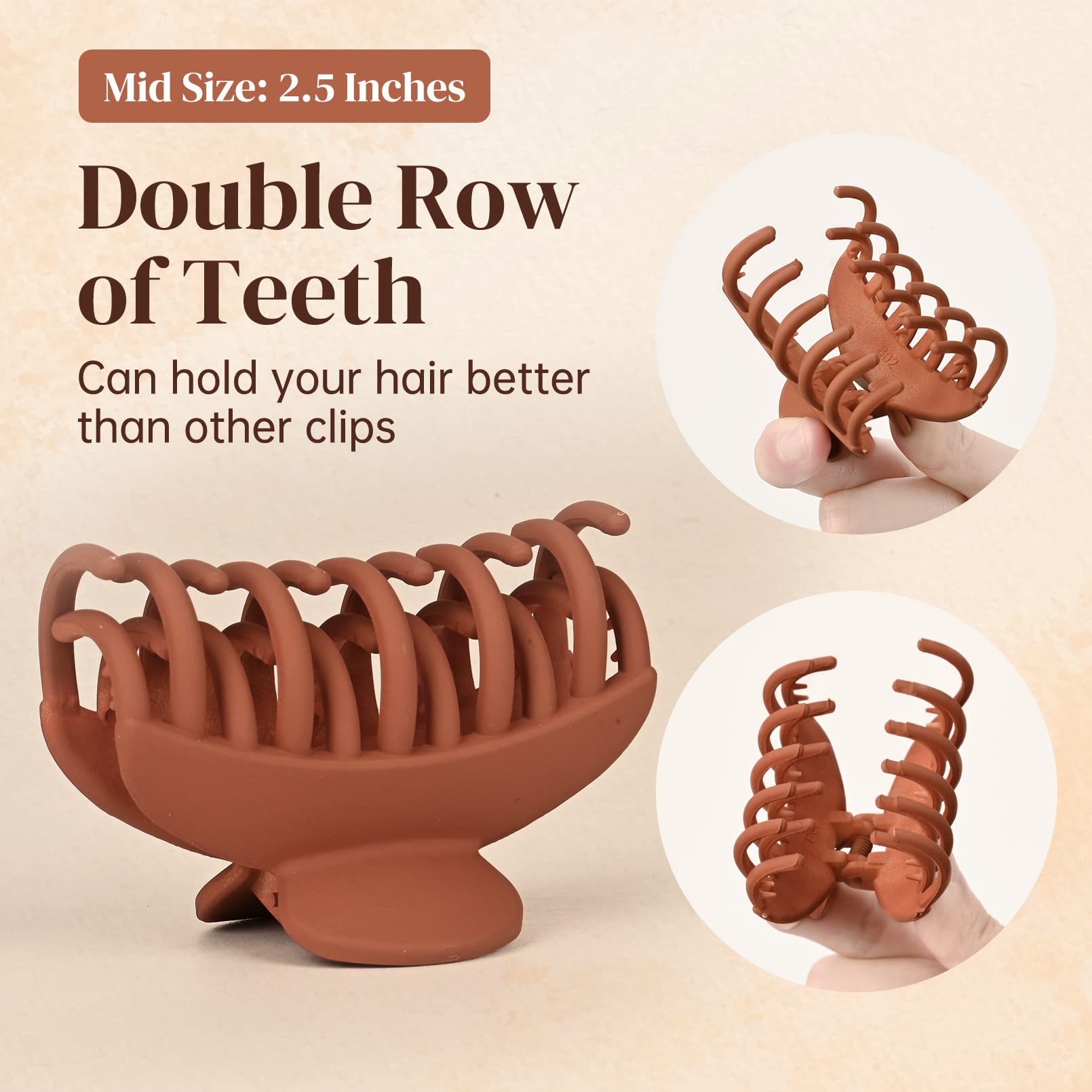 Deeka clip pelo dientes dobles con doble hilera para mayor agarre