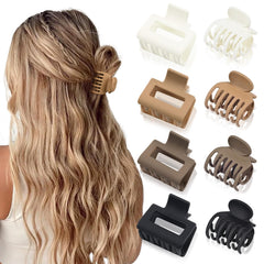 Pinza DEEKA cabello rectángulo 2 pulgadas beige, ofrece sujeción estable para peinados elegantes.