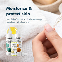 DeEnti dissolvant cuticules Citrus en action sur l’ongle