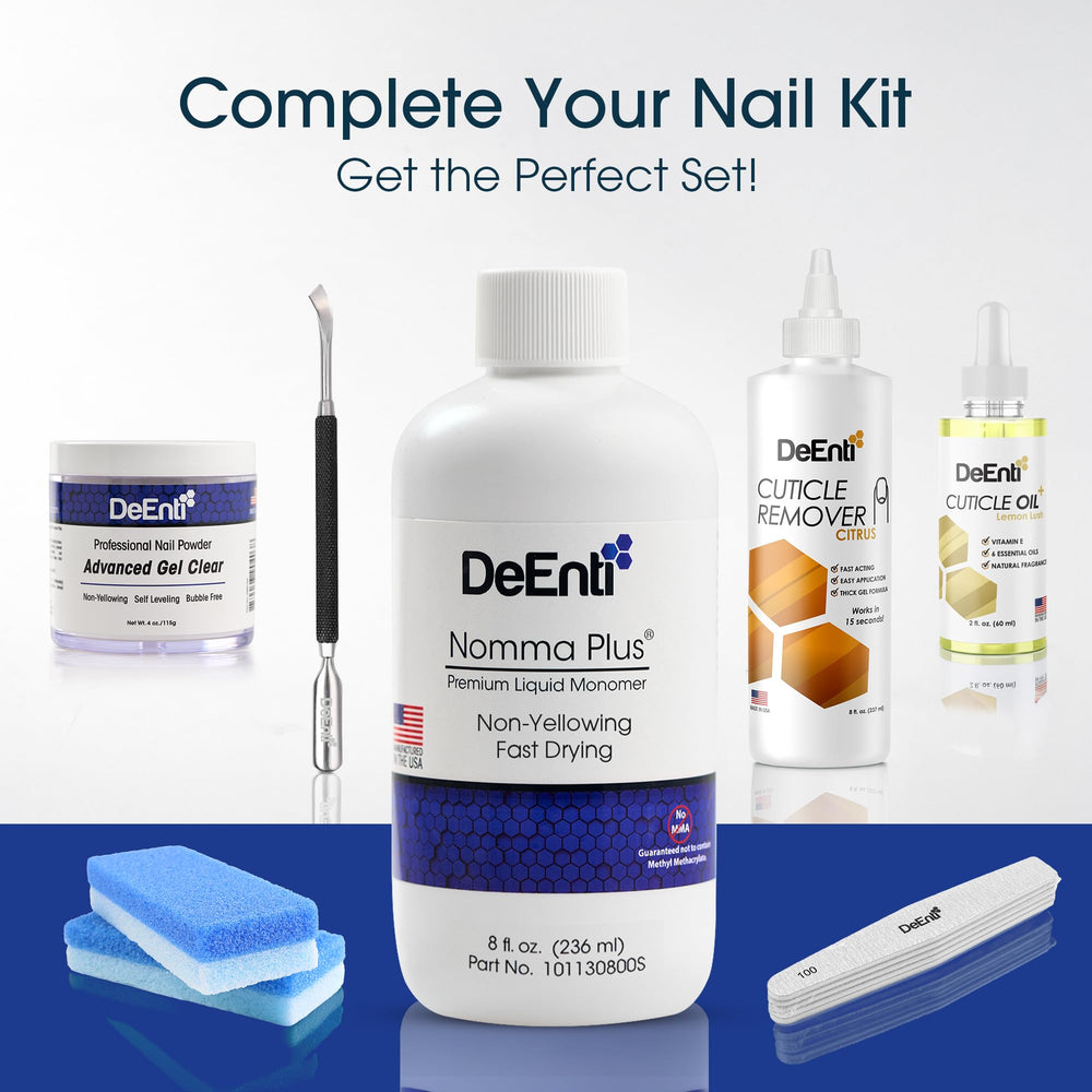 DeEnti Nomma Plus bottle with powders shows versatile compatibility.