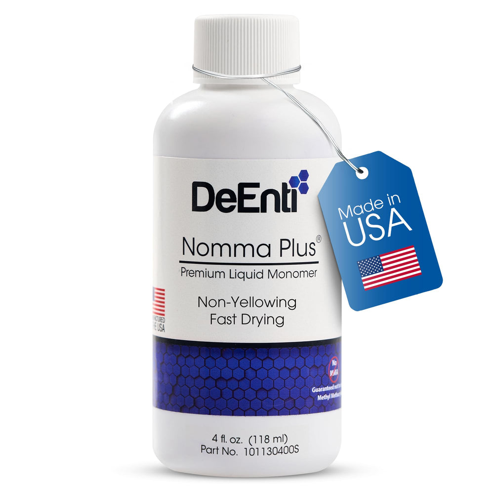DeEnti Nomma Plus monómero líquido en botella, favorece adherencia y secado rápido.