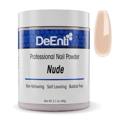 DeEnti polvo acrílico beige 2oz para manicuras duraderas.