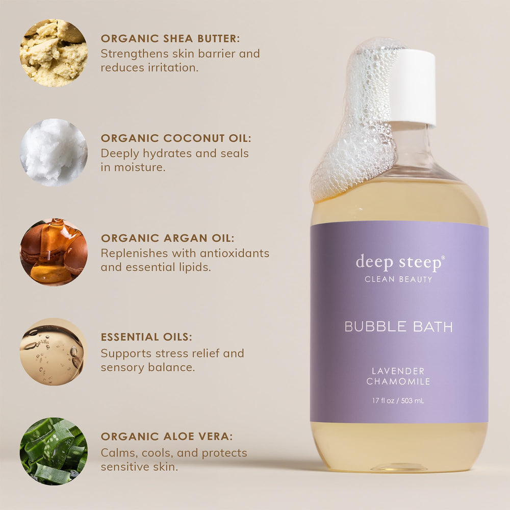 Deep Steep Bubble Bath: manteca de karité para piel suave tras cada inmersión