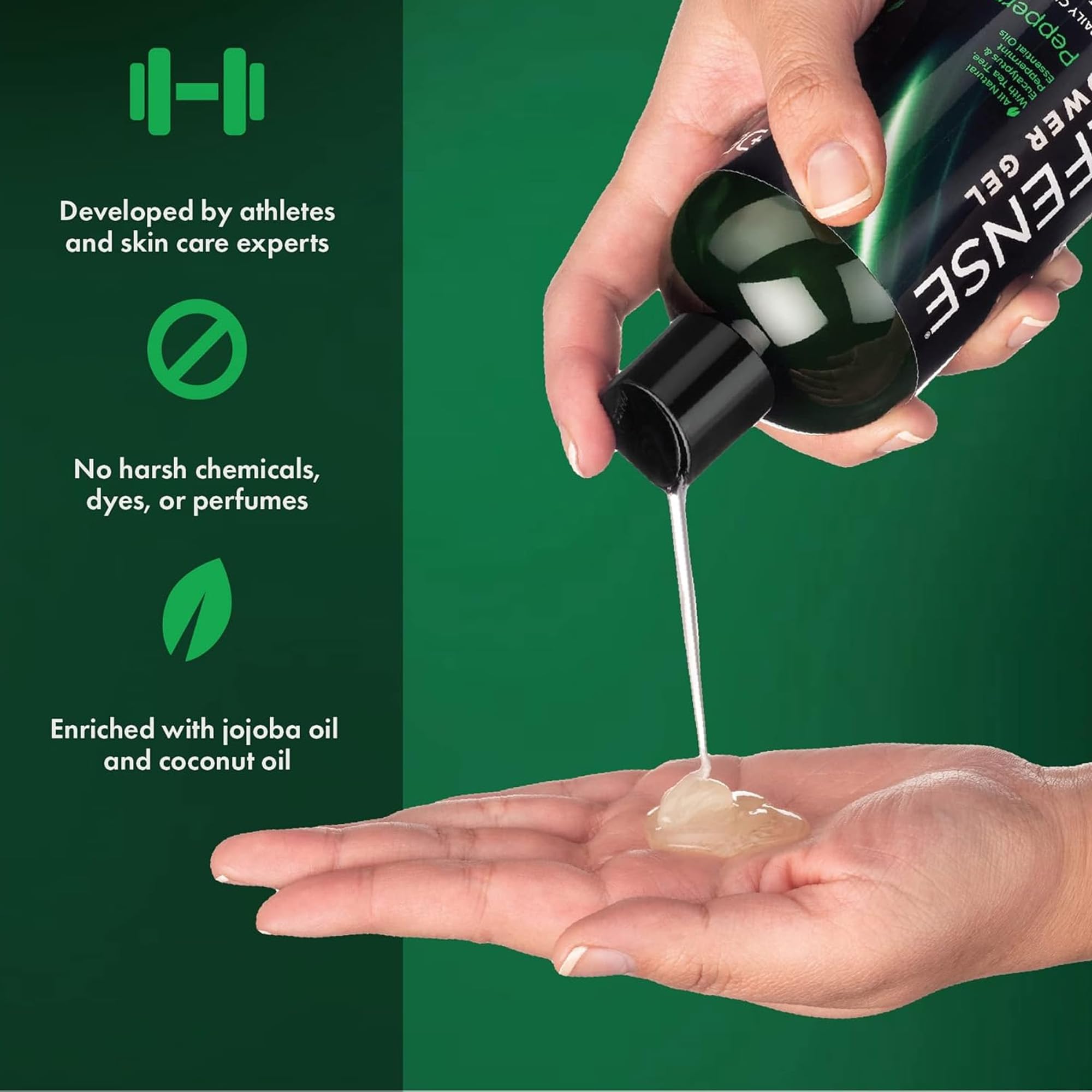 Defense Soap botella menta-arbol-te: práctica para duchas rápidas tras el entrenamiento.