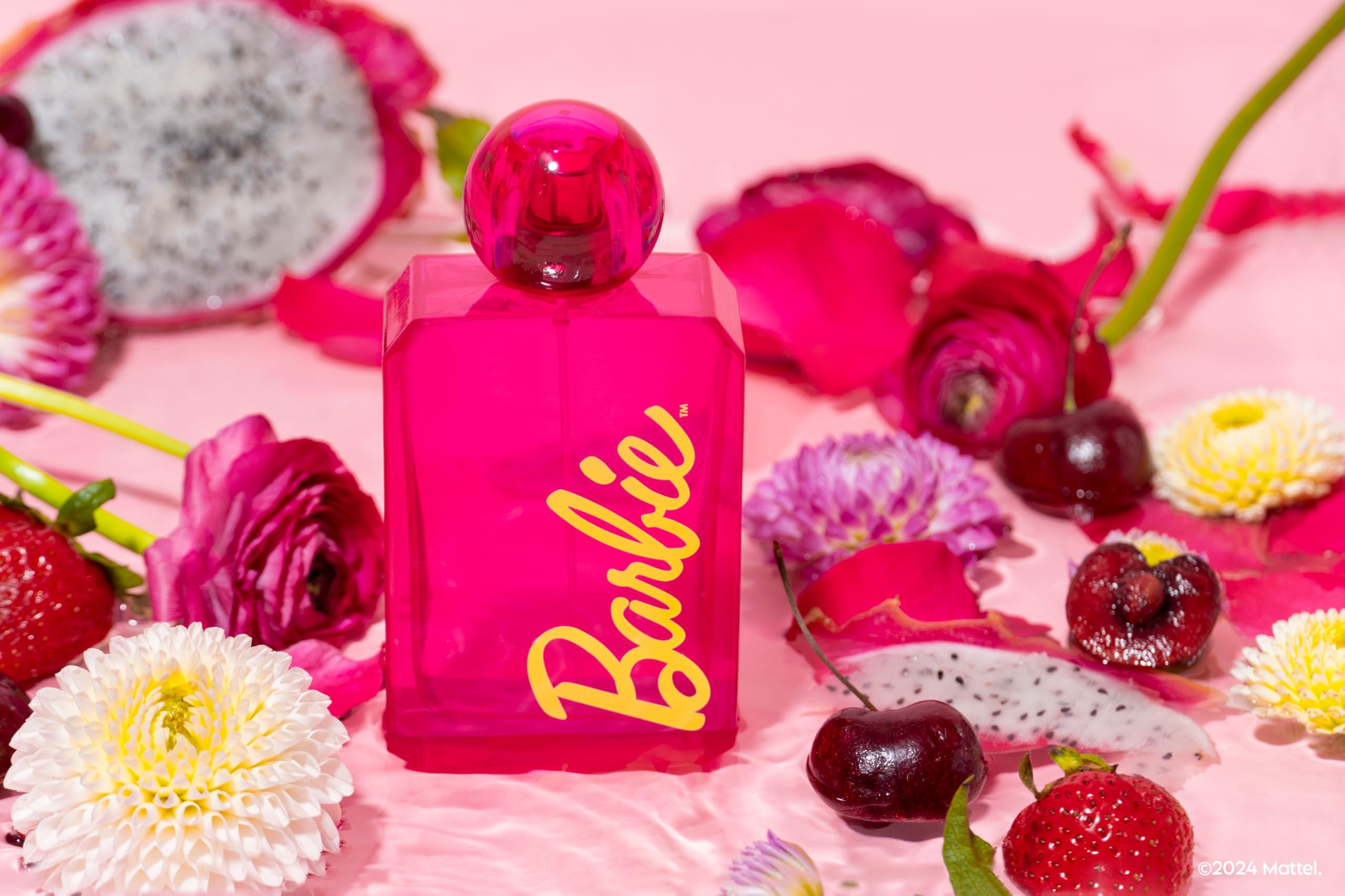 Barbie DefineMe, nota corazón dalia rosa, floración elegante en la fragancia