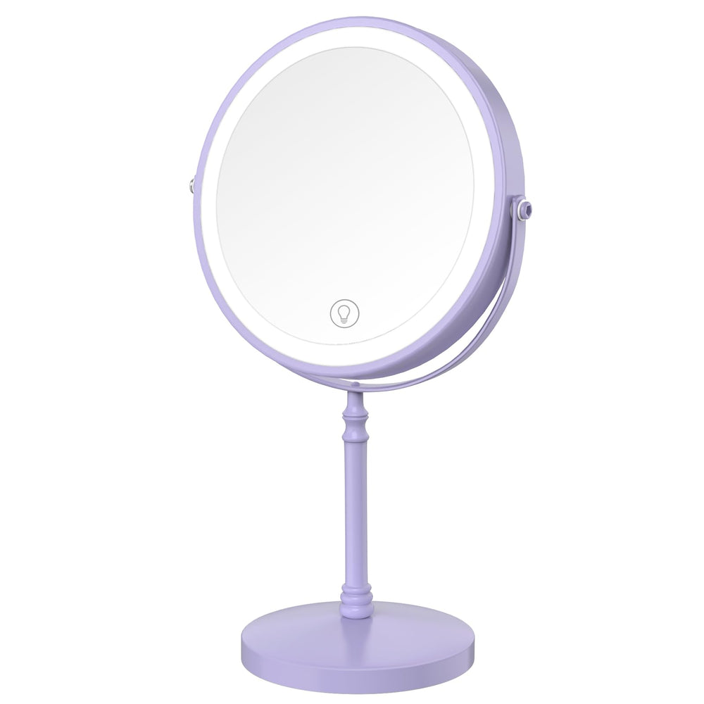 DEIOVWXS Espejo de maquillaje iluminado 360° para ver el rostro desde cualquier ángulo