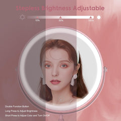 DEIOVWXS espejo maquillaje iluminado giro 360° para ángulos perfectos