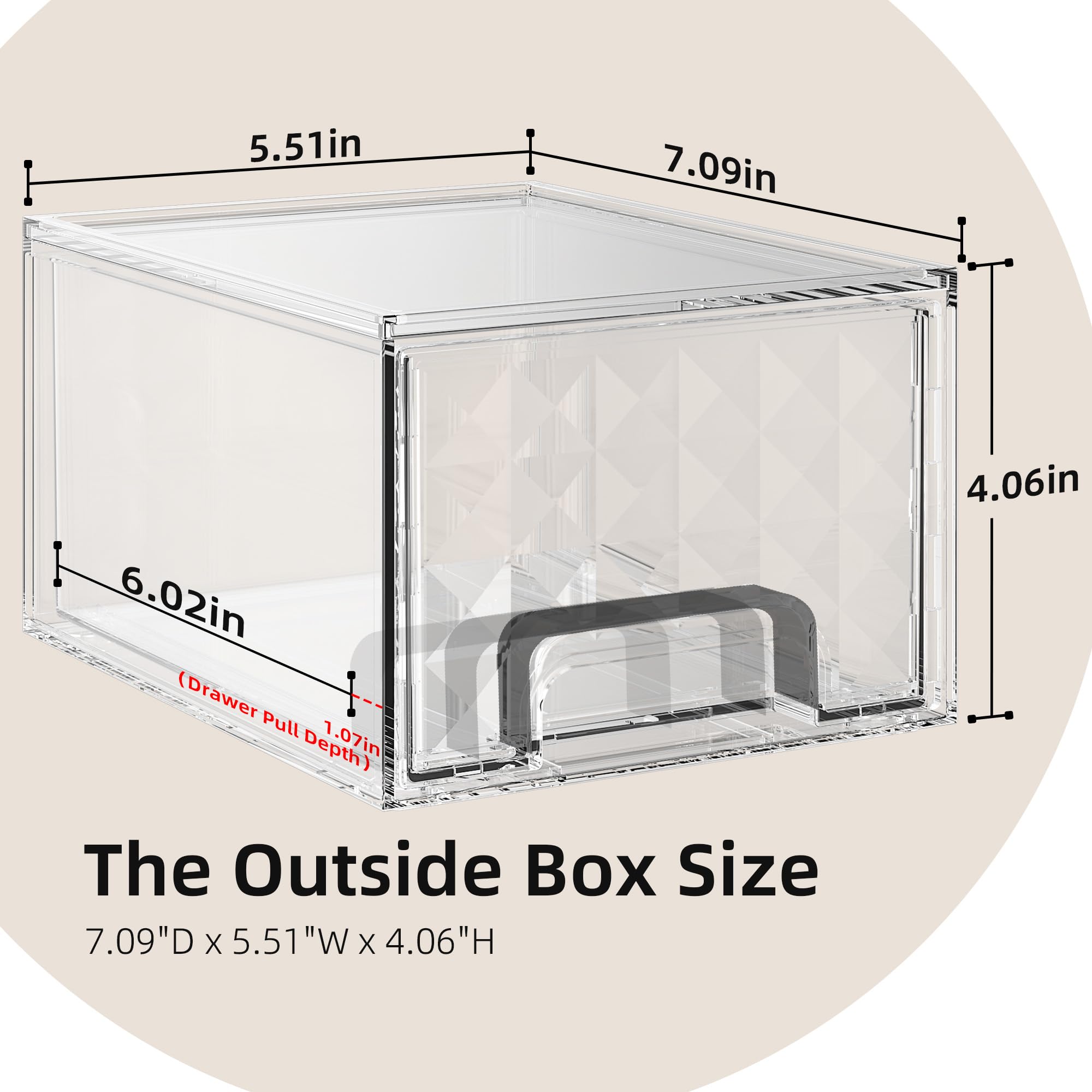 Delamu almacenamiento baño apilable transparente, protege de polvo y humedad.