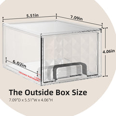 Delamu almacenamiento baño apilable transparente, protege de polvo y humedad.