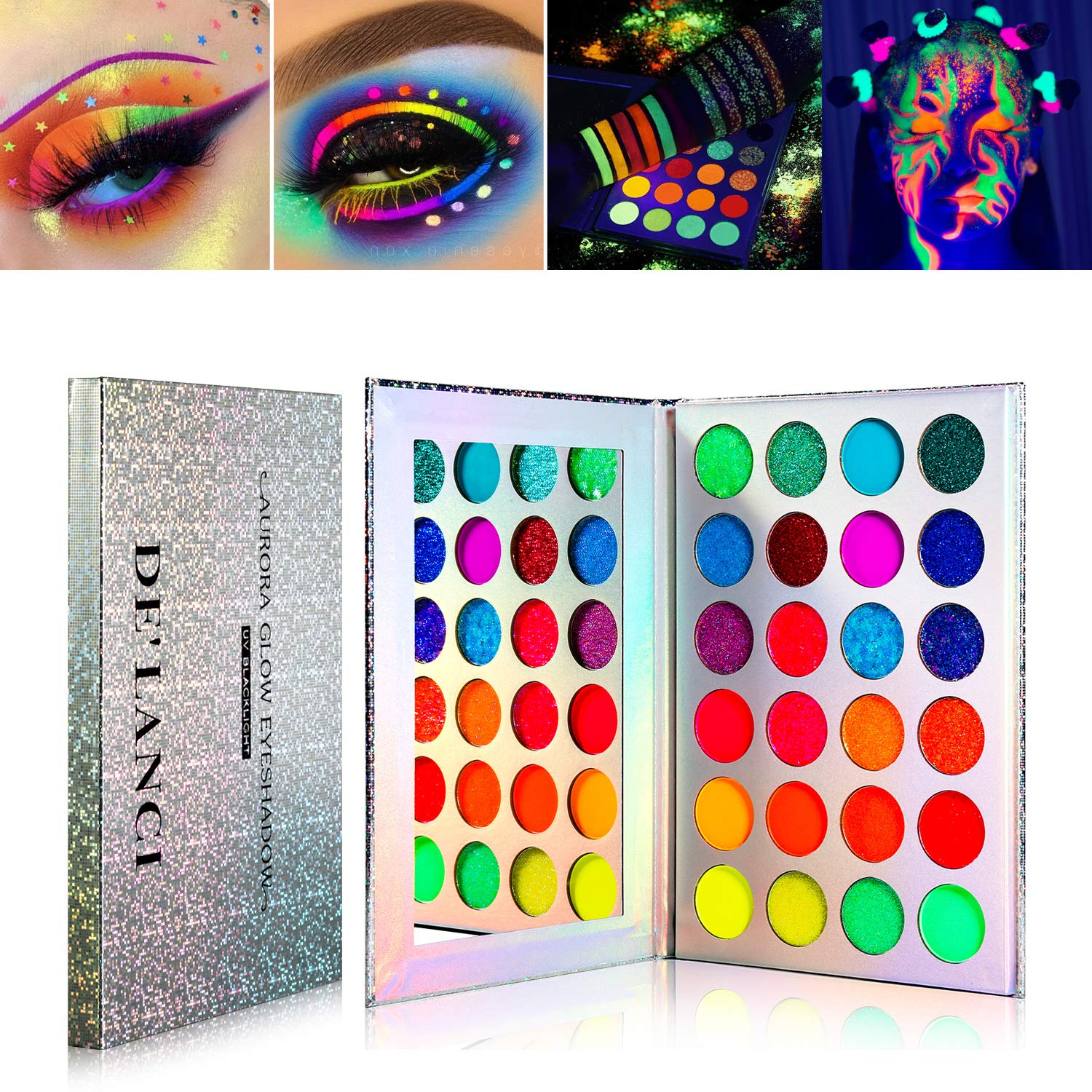 DE'LANCI Aurora Glow: paleta de sombras para ojos con brillo UV