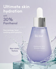 De:maf Panthenol 30% Wonder Drops, textura hidratante para piel sensible.