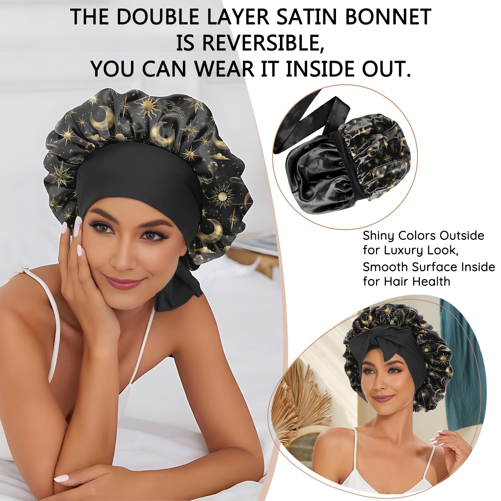 Deokke bonete satin regalo práctico para familia y amigas.