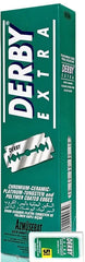 Derby Extra: hojas doble filo en caja para un afeitado preciso y suave.
