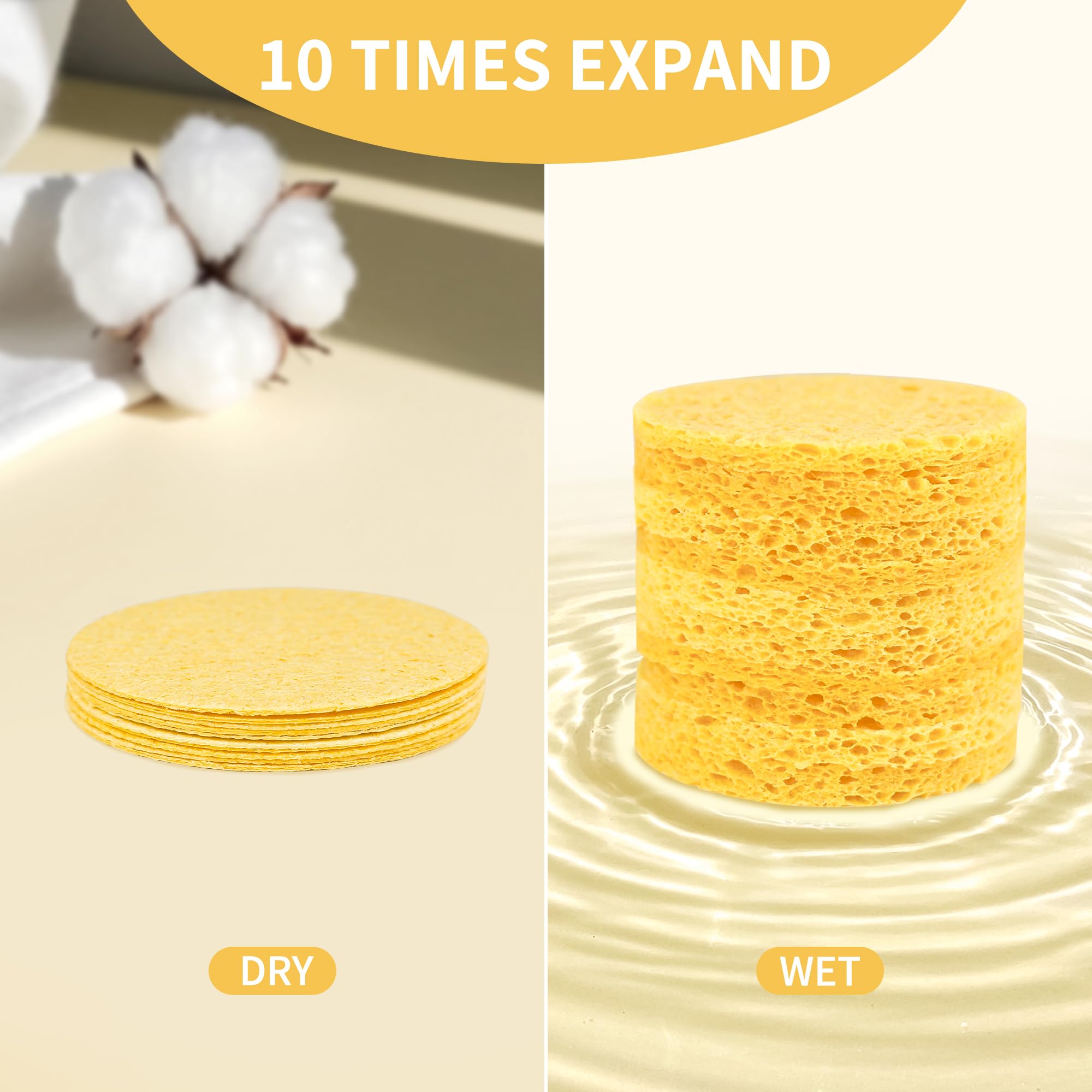 Derloyo esponja facial comprimida se expande al humedecerse