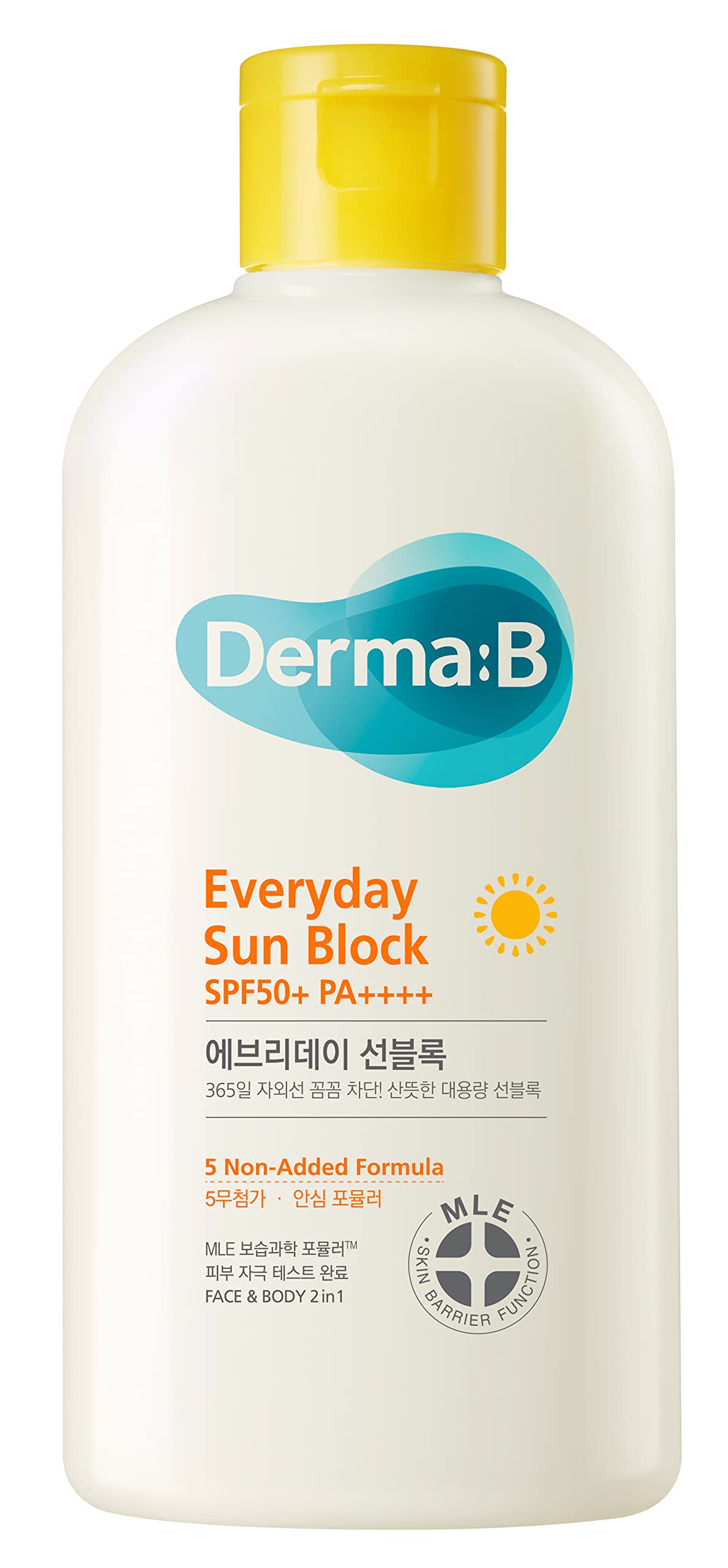 Derma B Protector Solar Diario, botella de 200 ml lista para uso diario